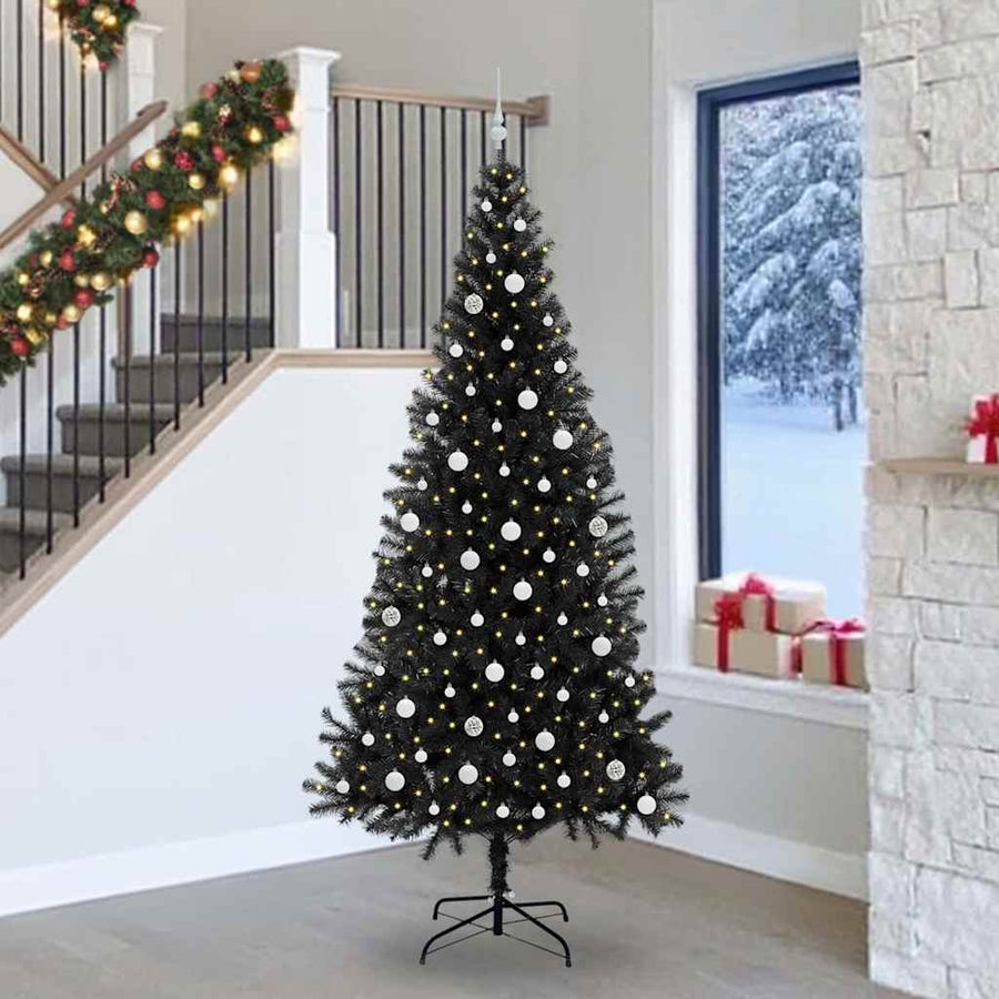 Kerstboom Met 300 Led Met Standaard Pvc Zwart 240 cm