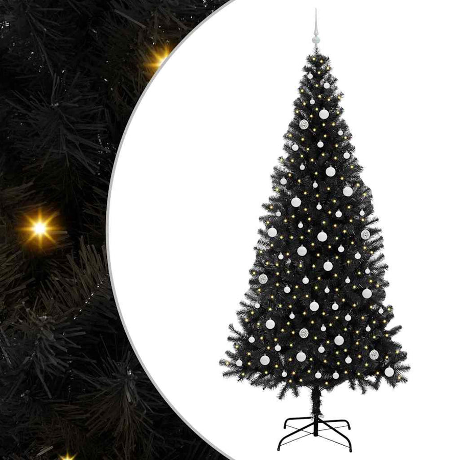 Kerstboom Met 300 Led Met Standaard Pvc Zwart 240 cm