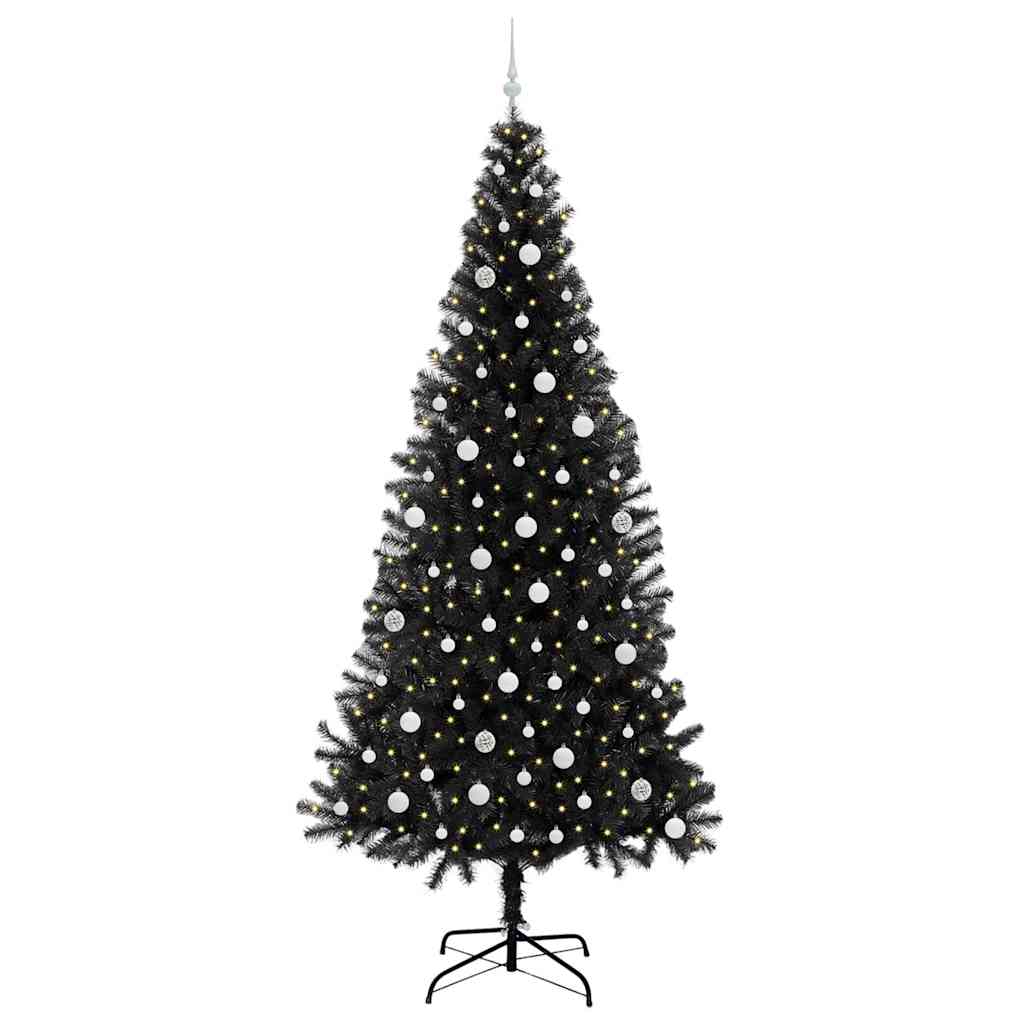 Kerstboom Met 300 Led Met Standaard Pvc Zwart 240 cm