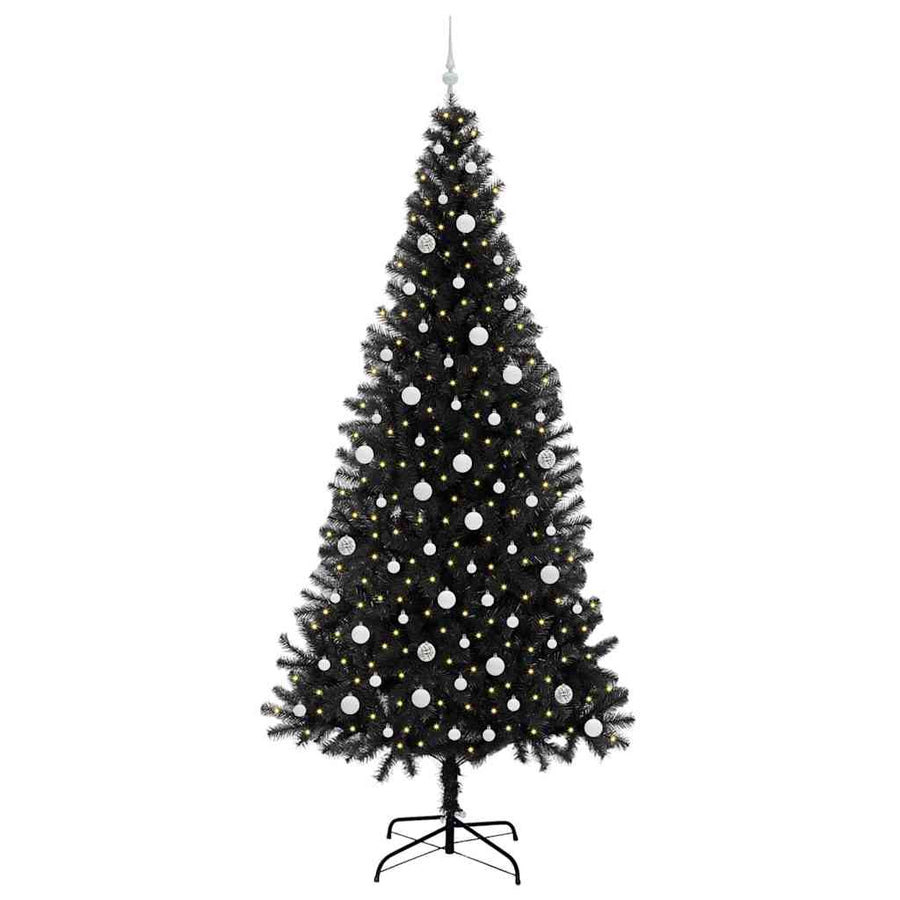 Kerstboom Met 300 Led Met Standaard Pvc Zwart 240 cm