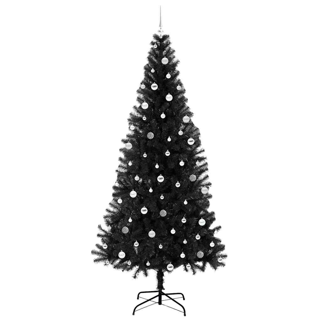 Kerstboom met 300 LED met standaard Zwart 240 cm PVC