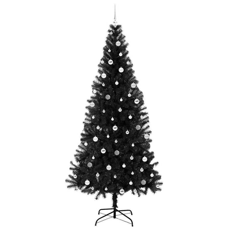 Kerstboom met 300 LED met standaard Zwart 240 cm PVC