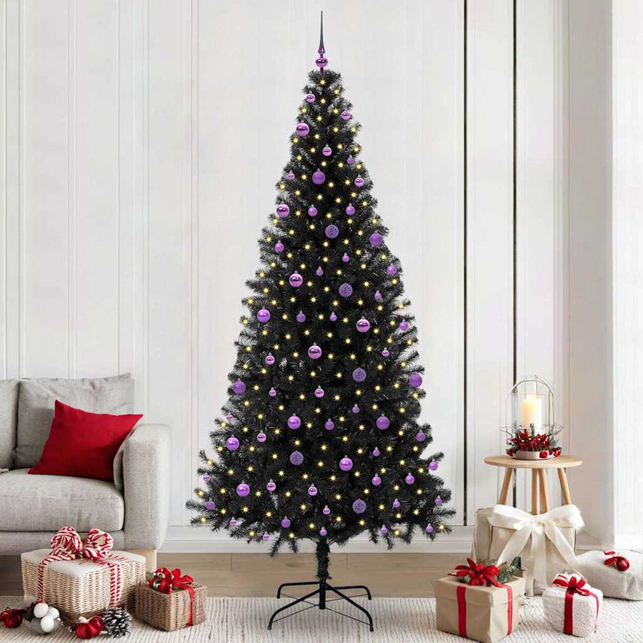 Kerstboom Met 300 Led Met Standaard Pvc Zwart 240 cm