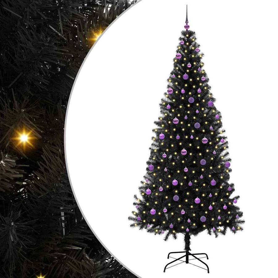 Kerstboom Met 300 Led Met Standaard Pvc Zwart 240 cm
