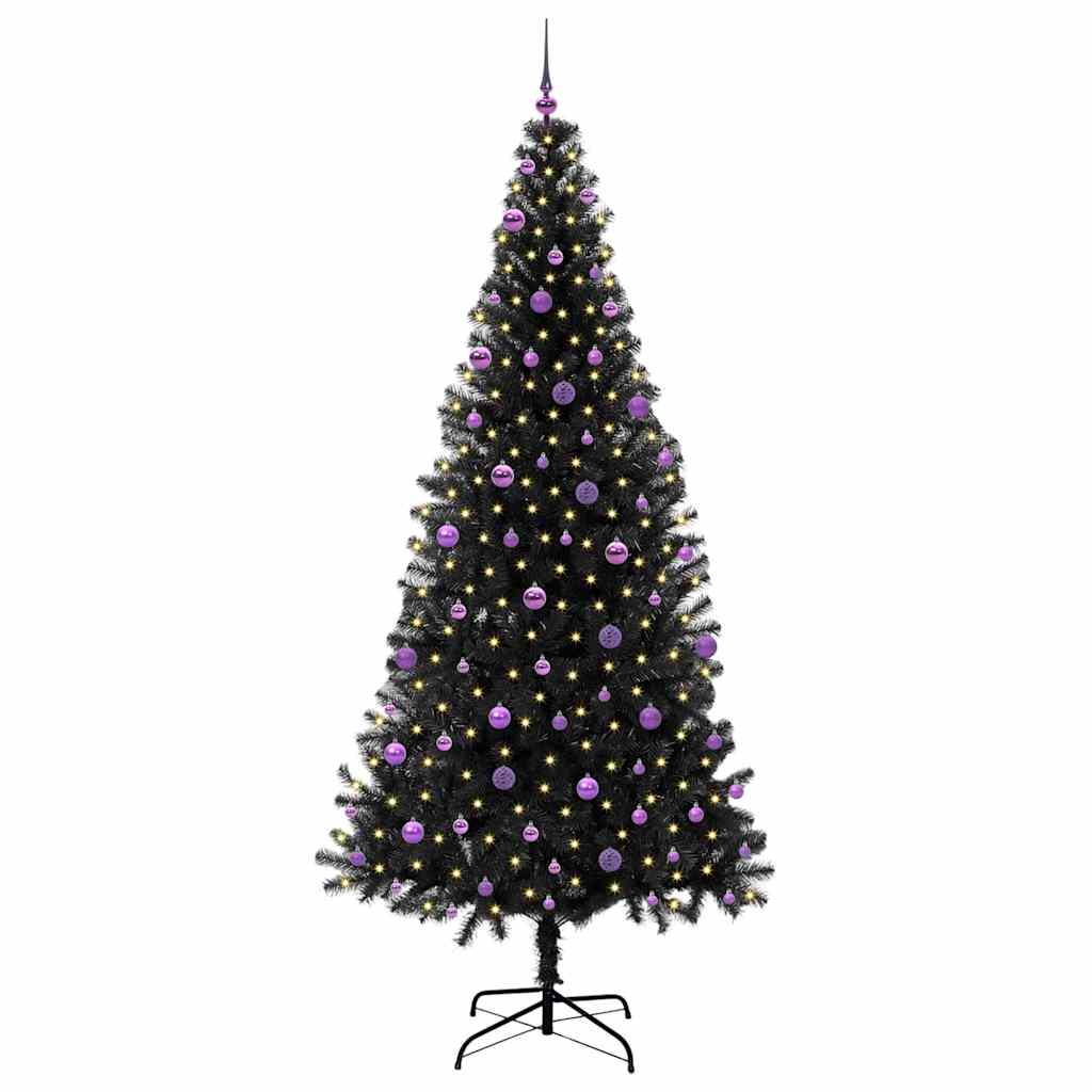 Kerstboom Met 300 Led Met Standaard Pvc Zwart 240 cm