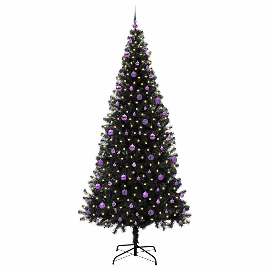 Kerstboom Met 300 Led Met Standaard Pvc Zwart 240 cm