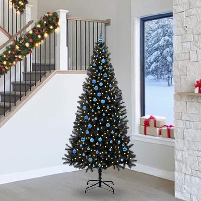 Kerstboom Met 300 Led Met Standaard Pvc Zwart 240 cm