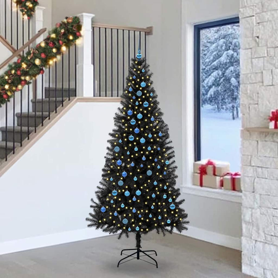 Kerstboom Met 300 Led Met Standaard Pvc Zwart 240 cm