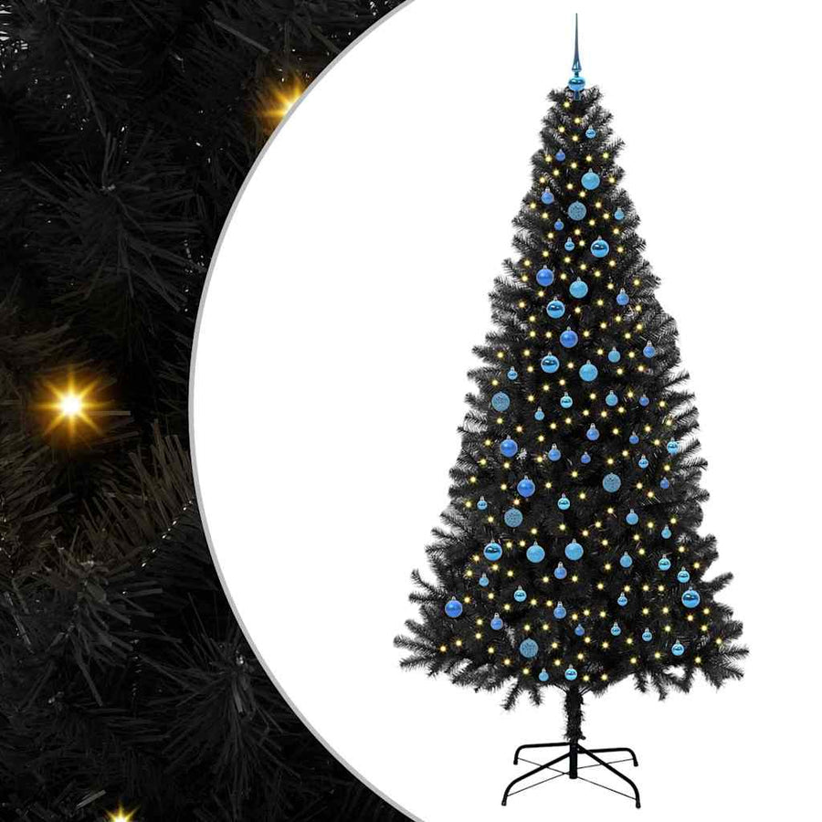 Kerstboom Met 300 Led Met Standaard Pvc Zwart 240 cm