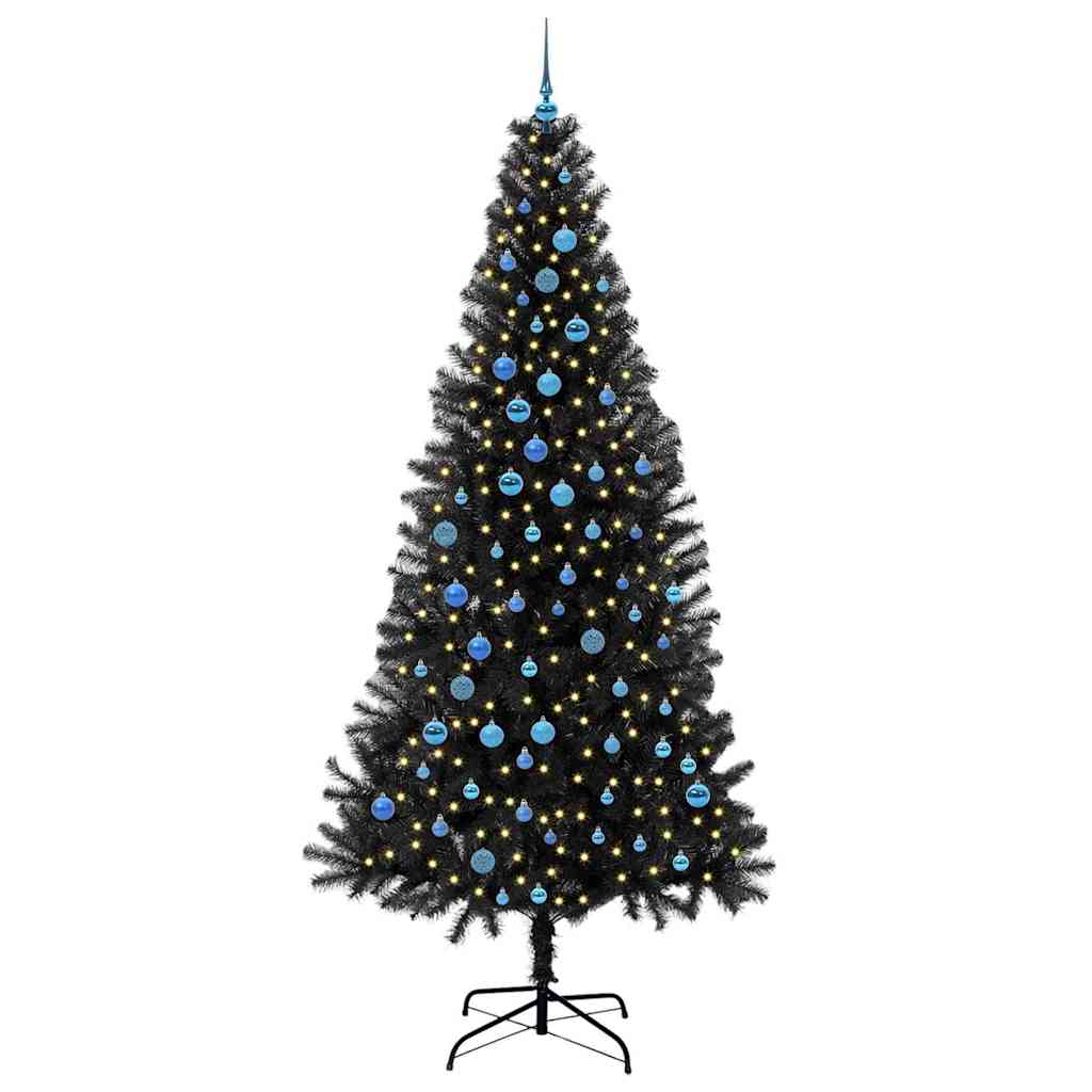 Kerstboom Met 300 Led Met Standaard Pvc Zwart 240 cm
