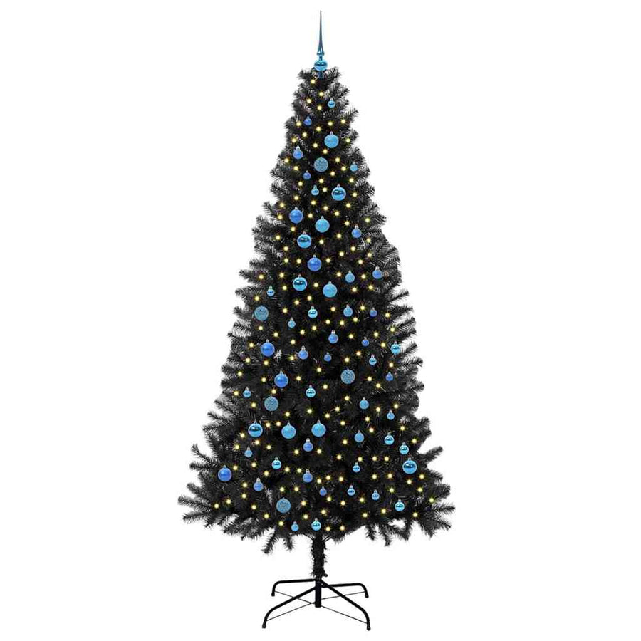 Kerstboom Met 300 Led Met Standaard Pvc Zwart 240 cm