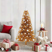 Kerstboom 150 cm goud met 150 LED en standaard