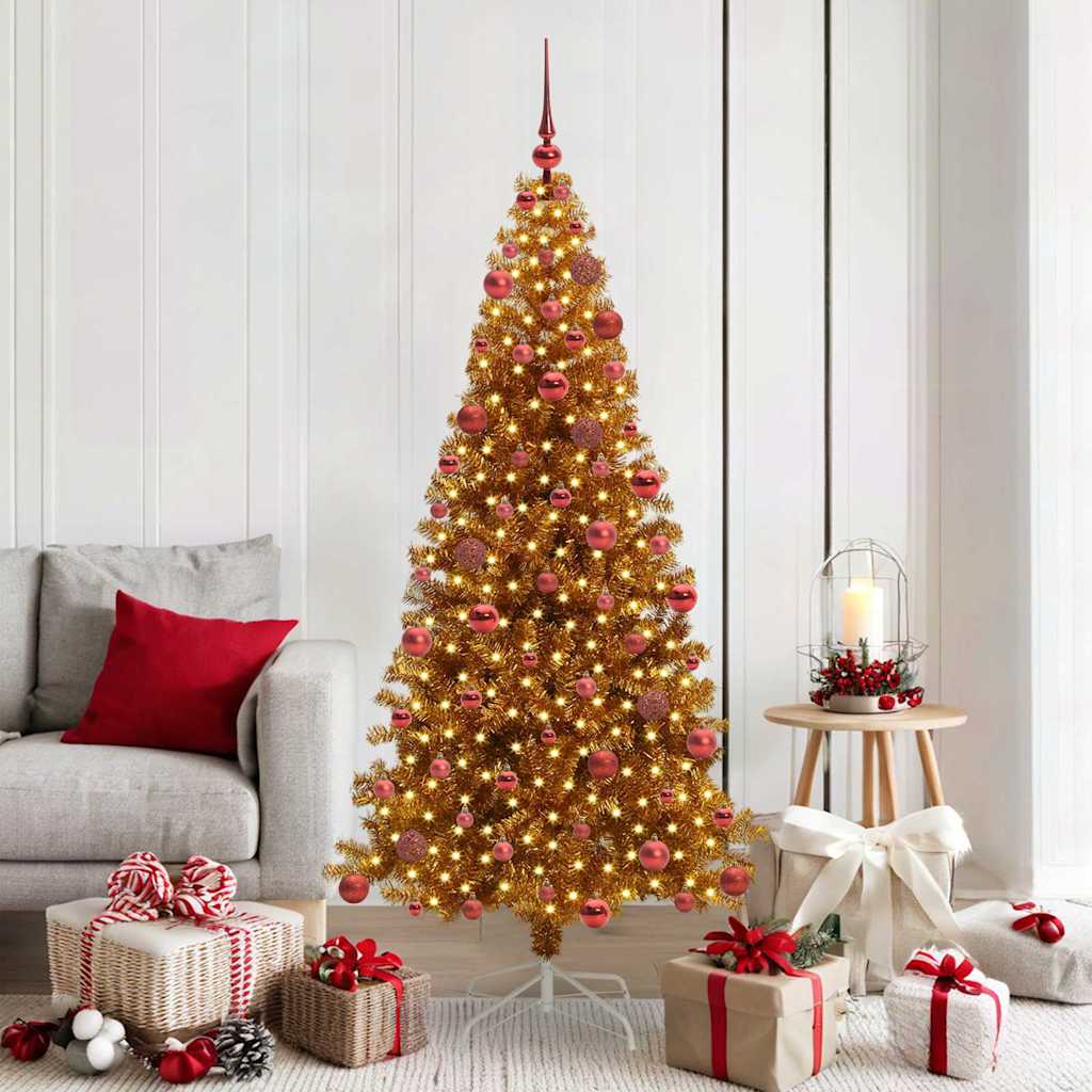 Kerstboom met 300 LED met standaard Goud 180 cm PET