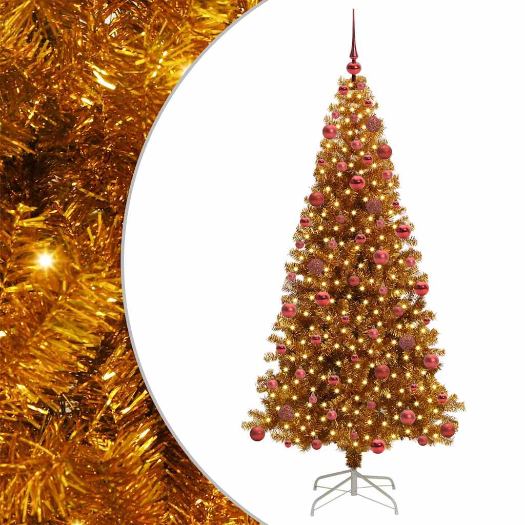 Kerstboom met 300 LED met standaard Goud 180 cm PET