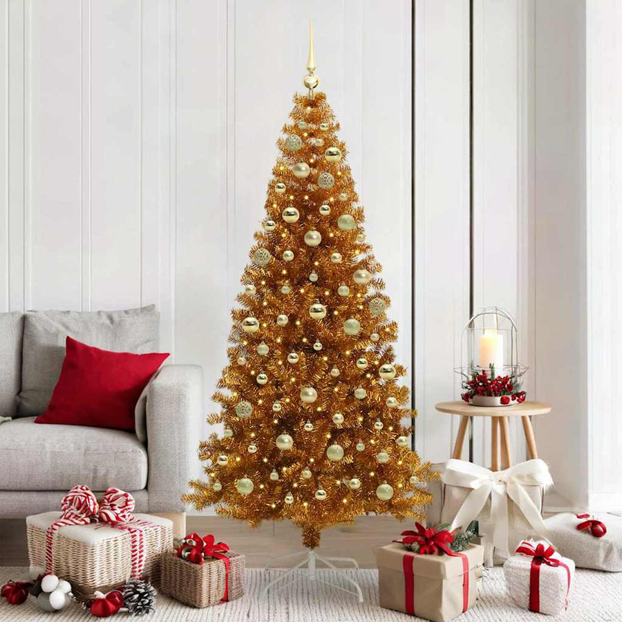Kerstboom met 300 LED met standaard Goud 180 cm PET