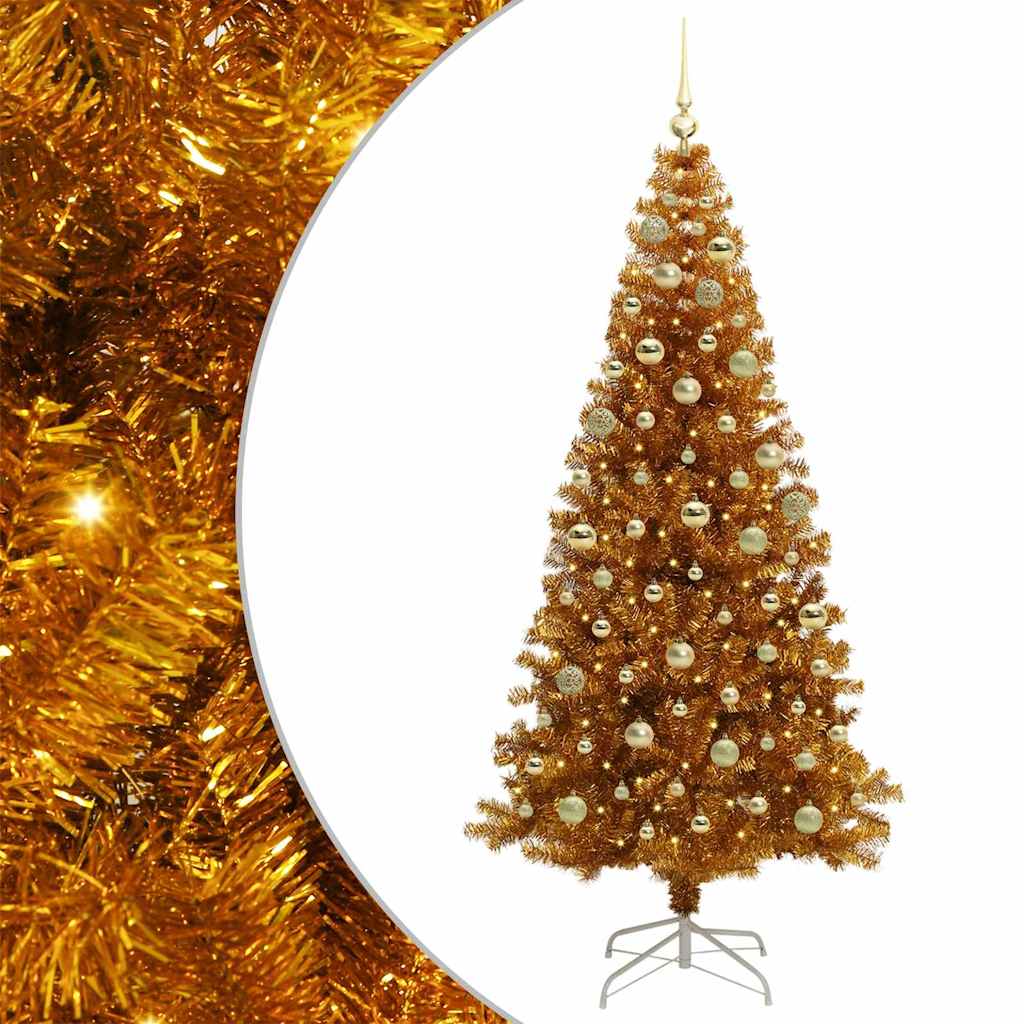 Kerstboom met 300 LED met standaard Goud 180 cm PET