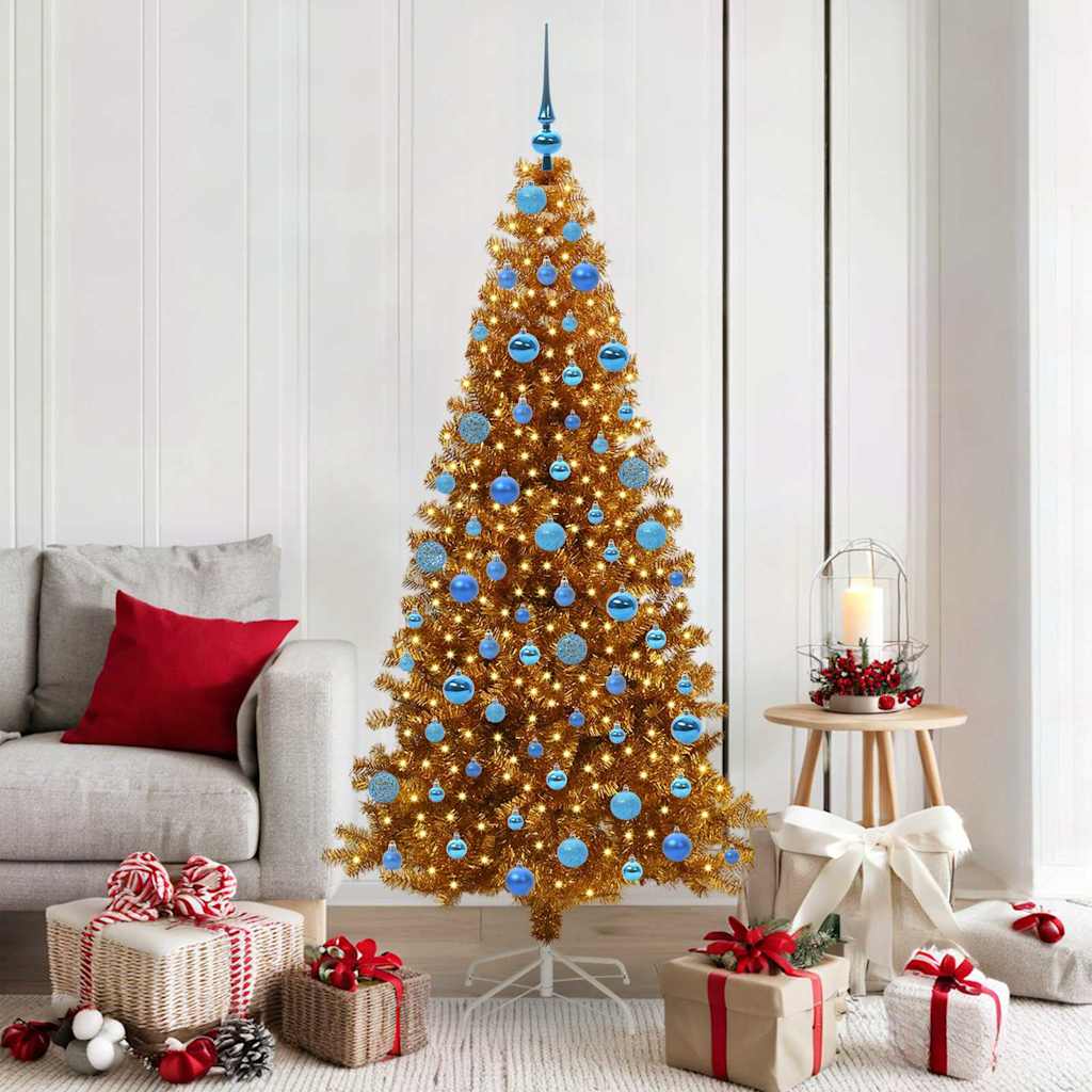 Kerstboom met 300 LED met standaard Goud 180 cm PET