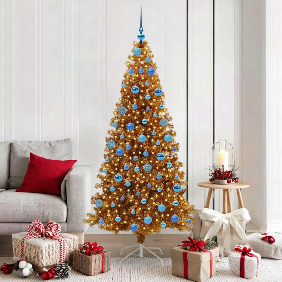 Kerstboom met 300 LED met standaard Goud 180 cm PET