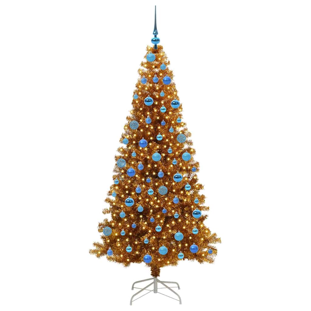 Kerstboom met 300 LED met standaard Goud 180 cm PET