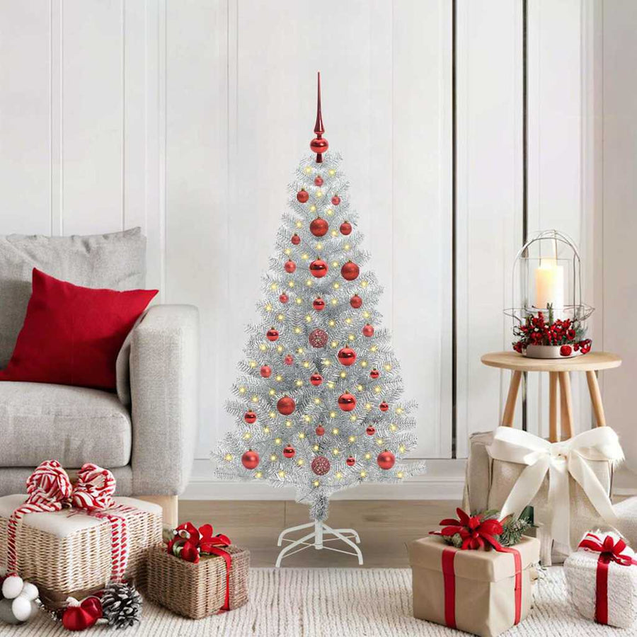 Kerstboom Met 150 Led Met Standaard Zilver 120 Cm Pet Goud