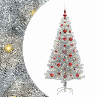 Kerstboom Met 150 Led Met Standaard Zilver 120 Cm Pet Goud