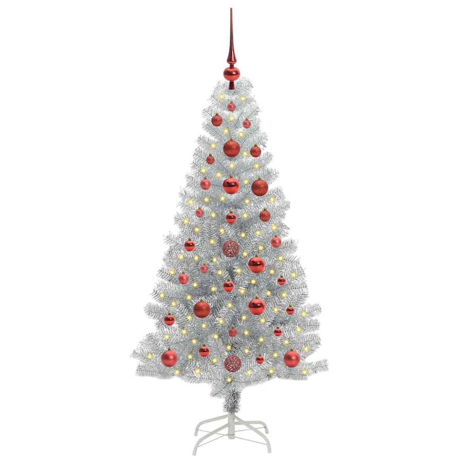 Kerstboom Met 150 Led Met Standaard Zilver 120 Cm Pet Goud