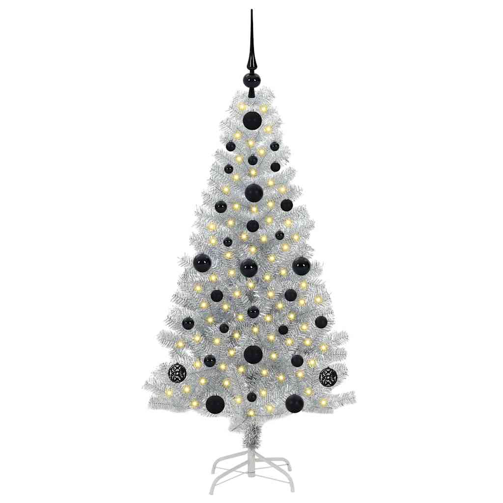 Kerstboom Met 150 Led Met Standaard Zilver 120 Cm Pet Goud
