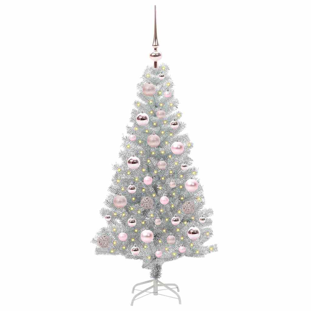 Kerstboom Met 150 Led Met Standaard Zilver 120 Cm Pet Goud