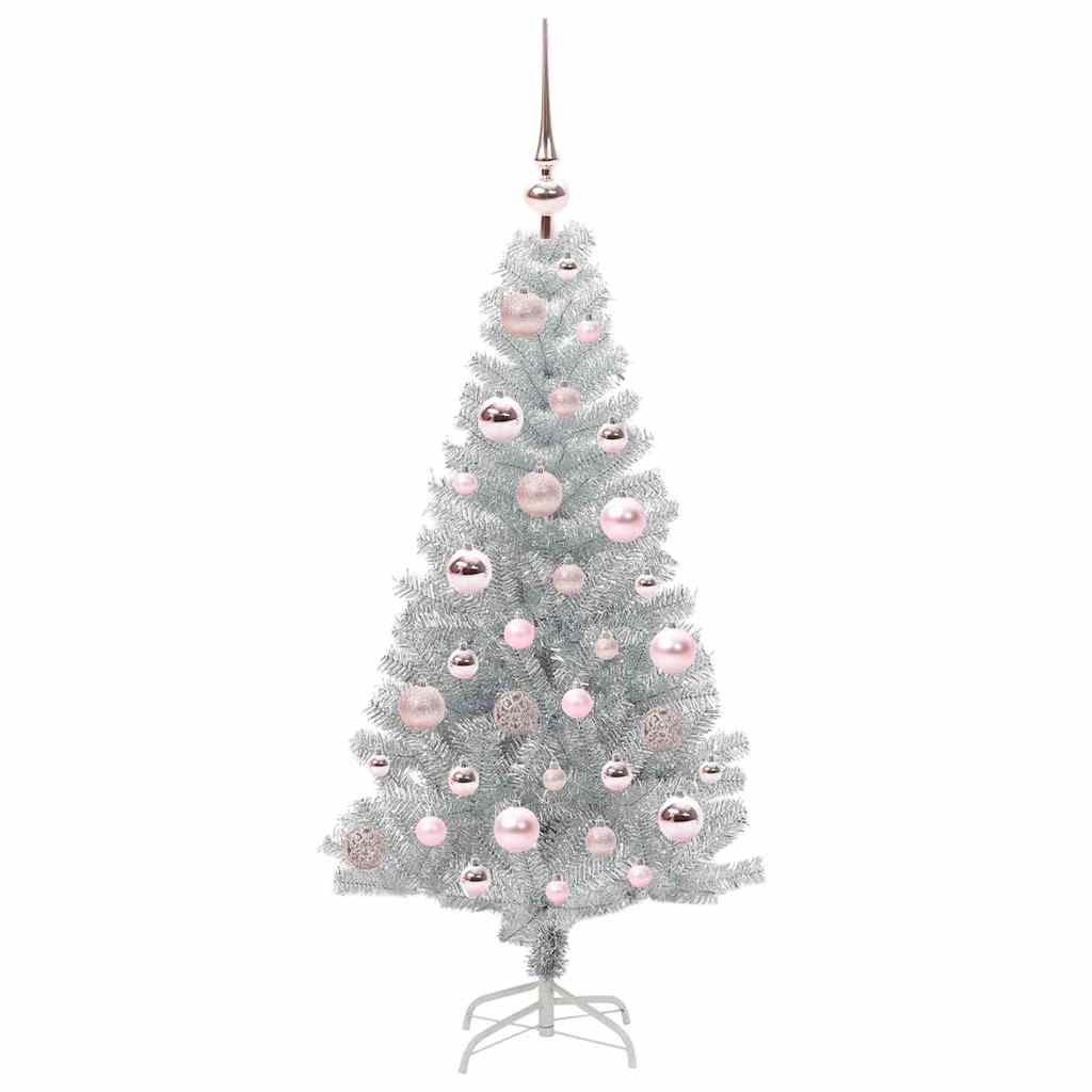 Kerstboom Met 150 Led Met Standaard Zilver 120 Cm Pet Goud