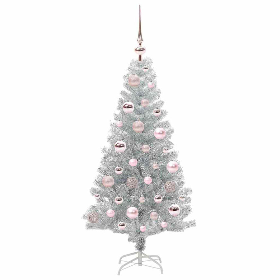 Kerstboom Met 150 Led Met Standaard Zilver 120 Cm Pet Goud