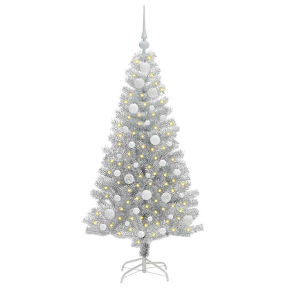 Kerstboom Met 150 Led Met Standaard Zilver 120 Cm Pet Goud