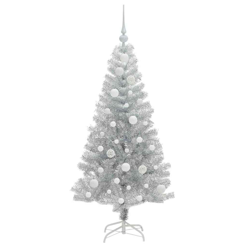 Kerstboom Met 150 Led Met Standaard Zilver 120 Cm Pet Goud