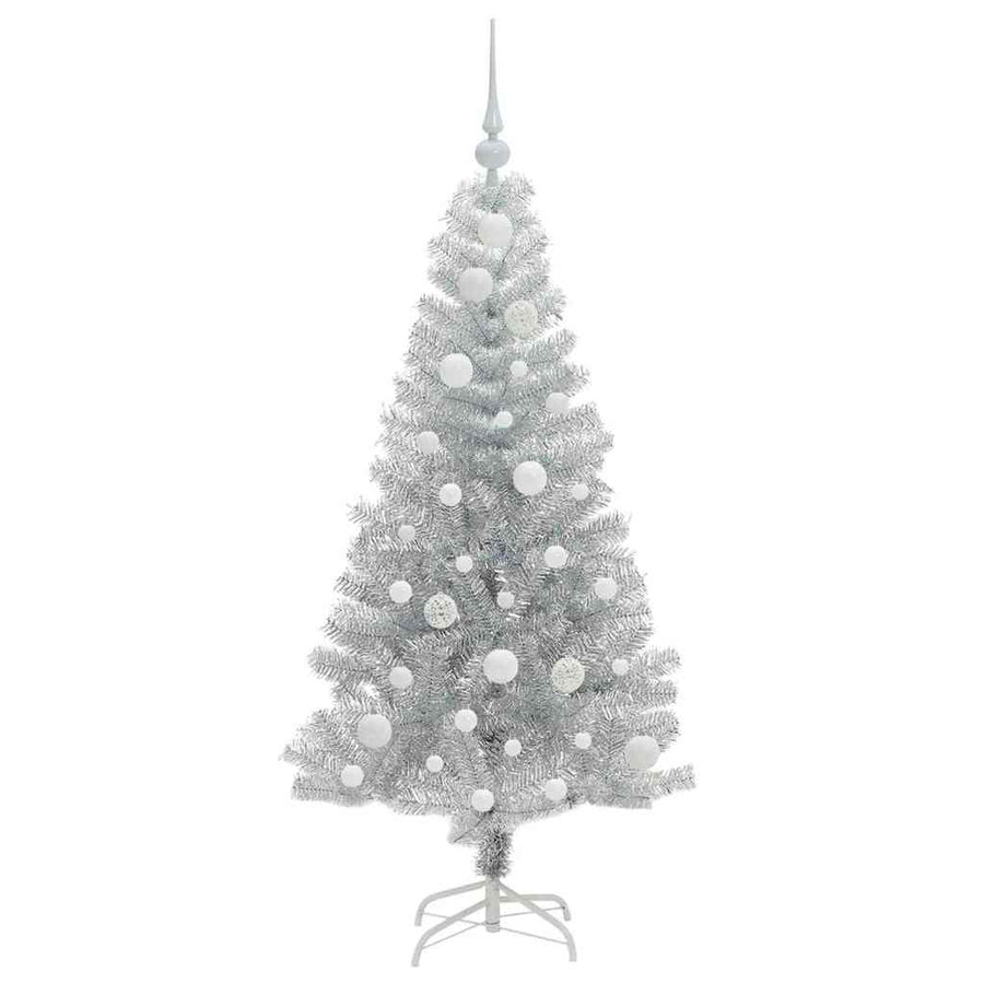 Kerstboom Met 150 Led Met Standaard Zilver 120 Cm Pet Goud