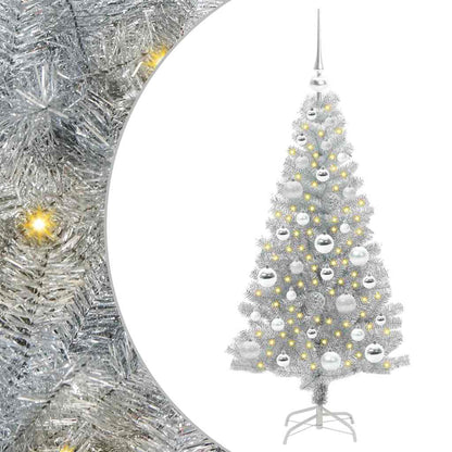 Kerstboom Met 150 Led Met Standaard Zilver 120 Cm Pet Goud