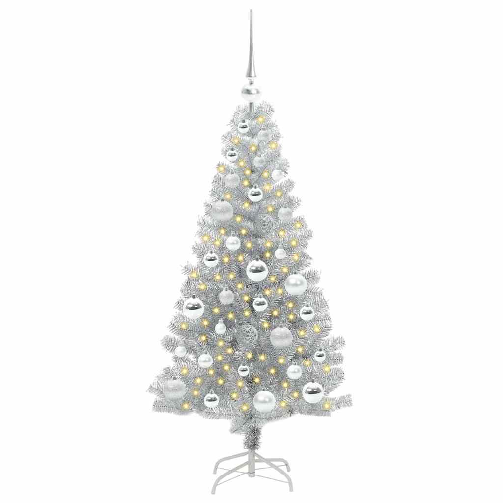 Kerstboom Met 150 Led Met Standaard Zilver 120 Cm Pet Goud