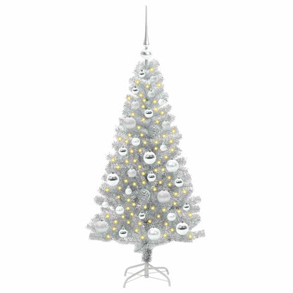 Kerstboom Met 150 Led Met Standaard Zilver 120 Cm Pet Goud