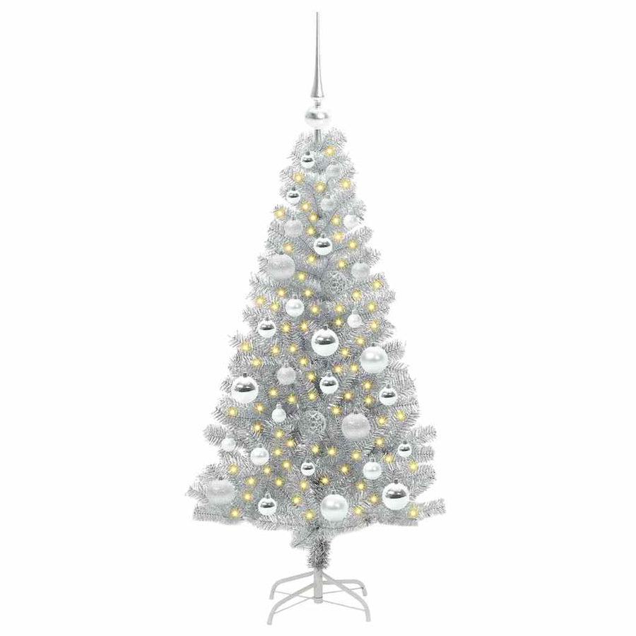 Kerstboom Met 150 Led Met Standaard Zilver 120 Cm Pet Goud