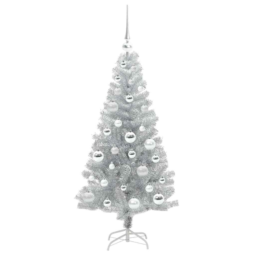 Kerstboom Met 150 Led Met Standaard Zilver 120 Cm Pet Goud