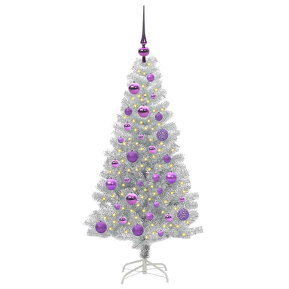 Kerstboom Met 150 Led Met Standaard Zilver 120 Cm Pet Goud