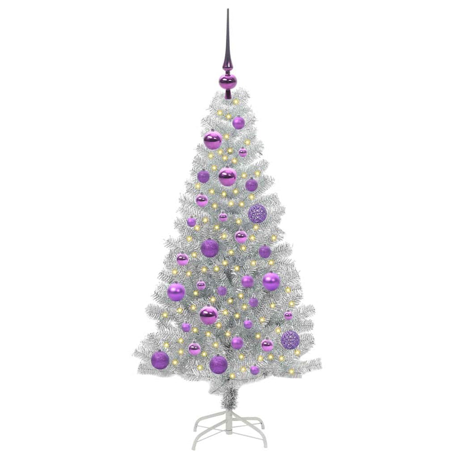 Kerstboom Met 150 Led Met Standaard Zilver 120 Cm Pet Goud