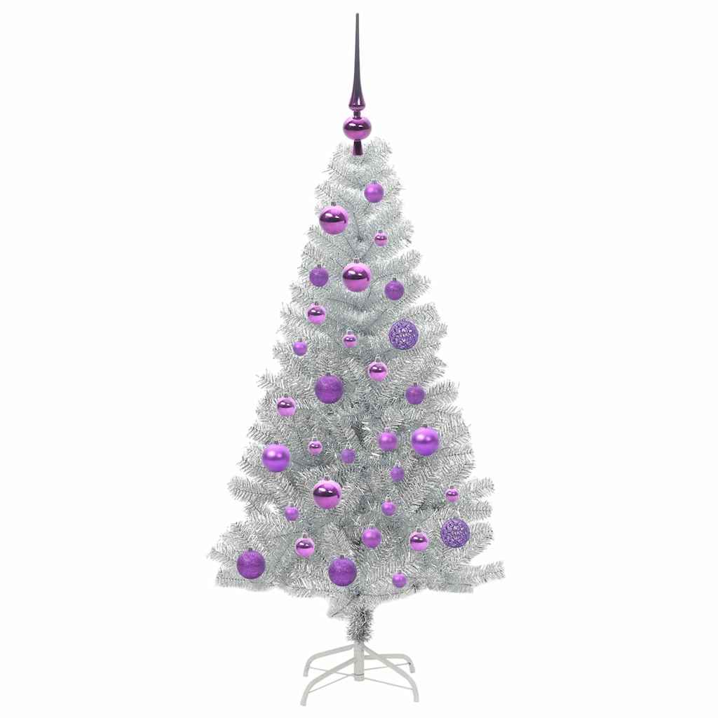 Kerstboom Met 150 Led Met Standaard Zilver 120 Cm Pet Goud
