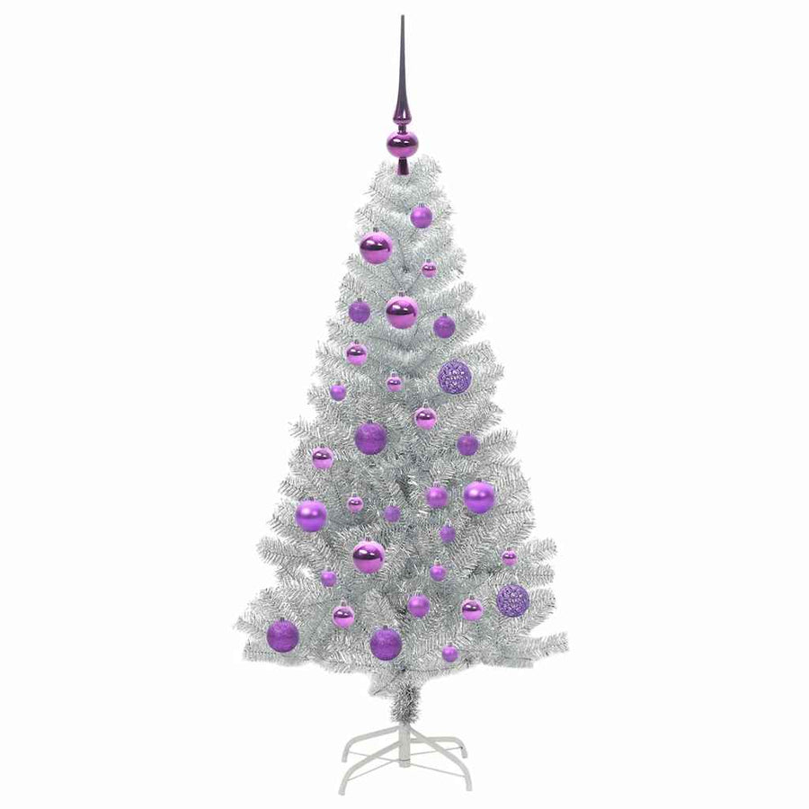 Kerstboom Met 150 Led Met Standaard Zilver 120 Cm Pet Goud