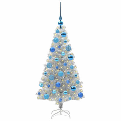 Kerstboom Met 150 Led Met Standaard Zilver 120 Cm Pet Goud