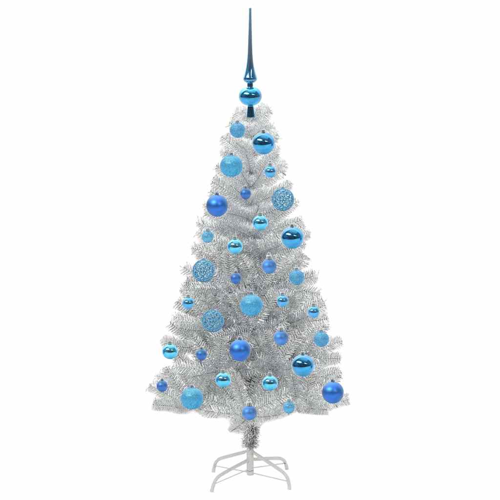 Kerstboom Met 150 Led Met Standaard Zilver 120 Cm Pet Goud