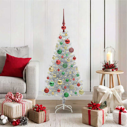 Kerstboom Met 150 Led Met Standaard Zilver 120 Cm Pet Goud