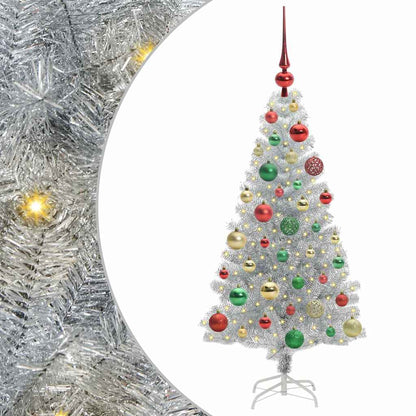 Kerstboom Met 150 Led Met Standaard Zilver 120 Cm Pet Goud