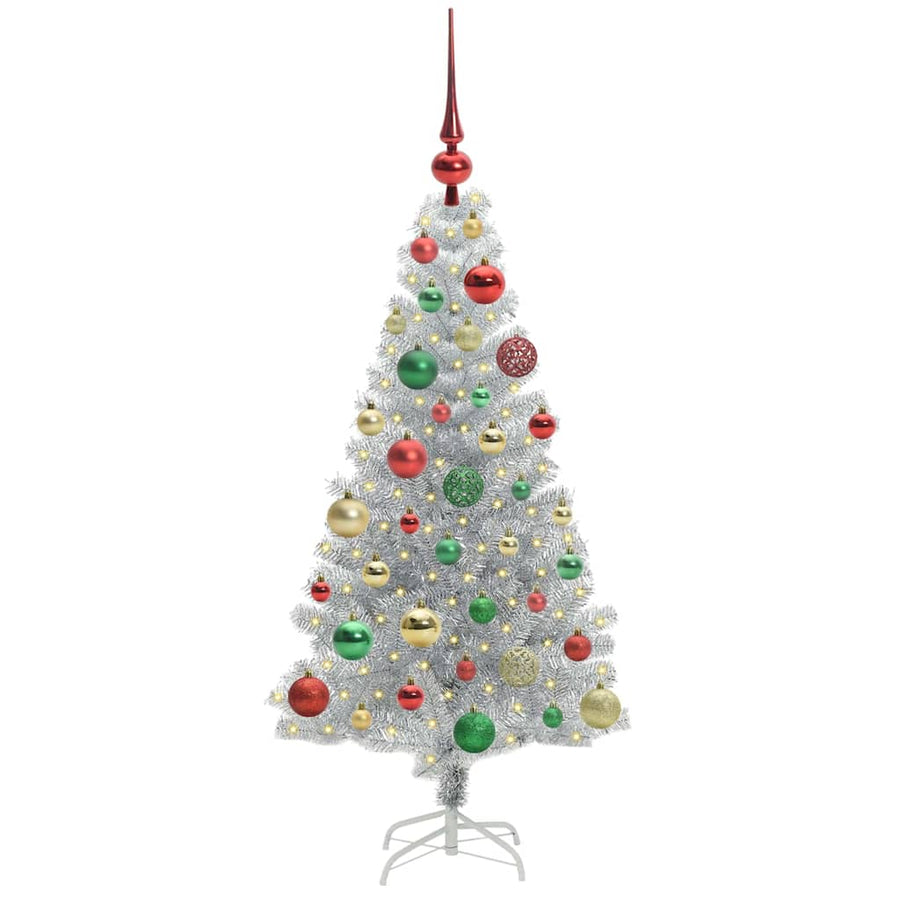Kerstboom Met 150 Led Met Standaard Zilver 120 Cm Pet Goud