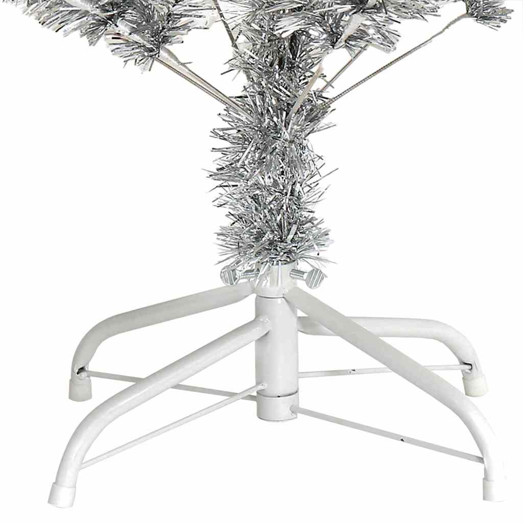 Kerstboom Met 150 Led Met Standaard Pet Zilver 150 cm