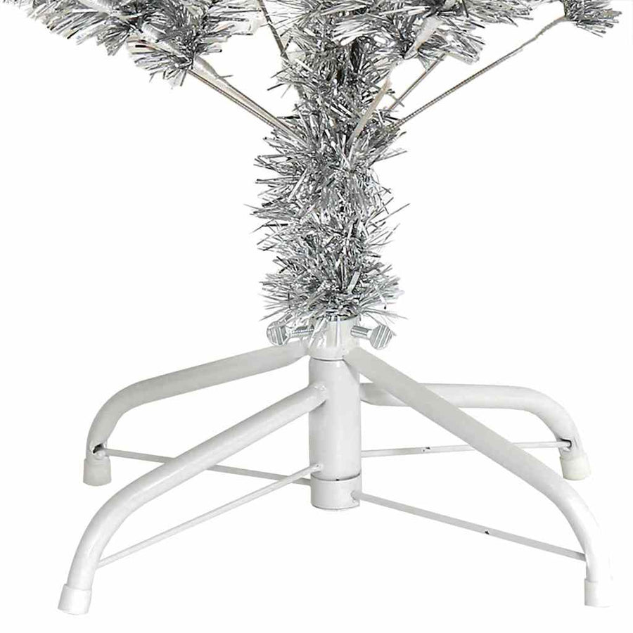 Kerstboom Met 150 Led Met Standaard Pet Zilver 150 cm