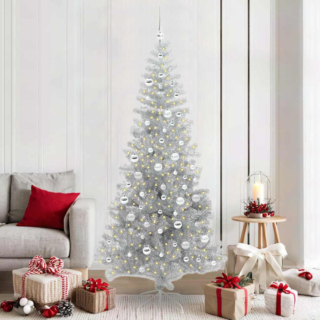 Kerstboom met 300 LED met standaard Zilver 210 cm PET